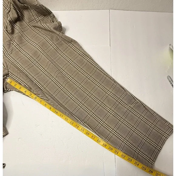 Ava & Viv Mid-Rise Plaid Pants Womens Size 22W Brown Career Plus Size Stretch - Picture 5 of 15